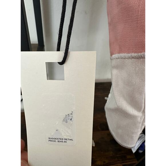 STAUD Mika Linen Top Faded Blush White M - Picture 5 of 5